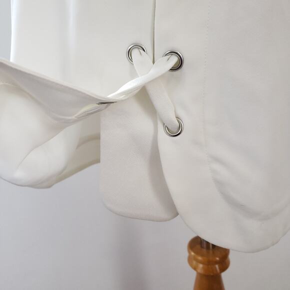 Parker Riviera Lace-Up Sides Dress Keyhole Neck White Small - Picture 9 of 13